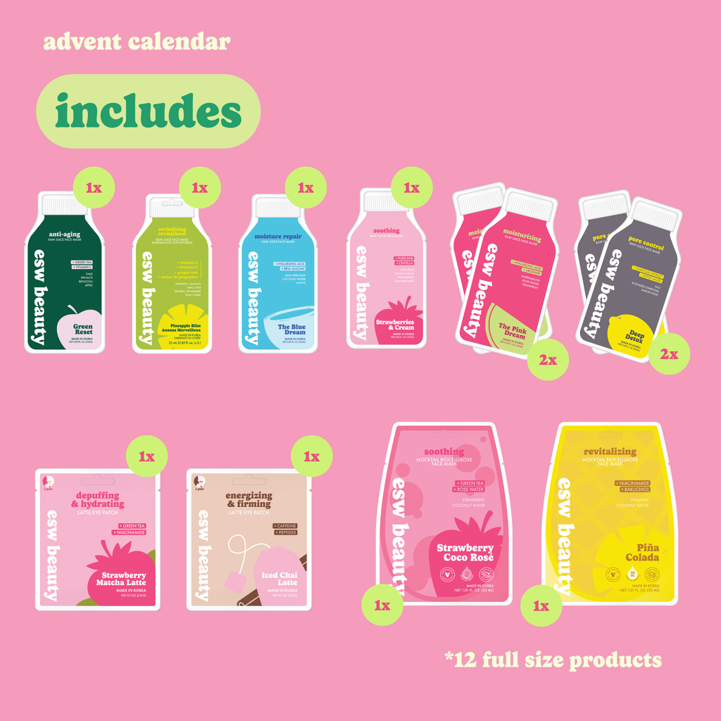 12 Days of Face Masks Advent Set (12x Masks)